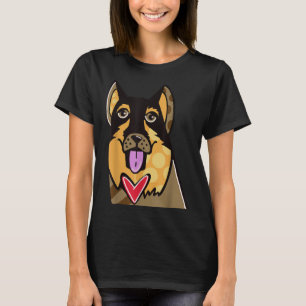 German Shepherd Cute Cartoon Dog Pop-Art Souvenir  T-Shirt