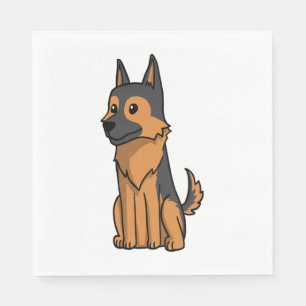 German Shepherd Cute Cartoon Napkin