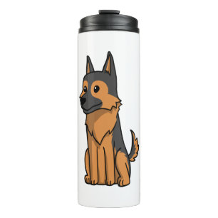 German Shepherd Cute Cartoon  Thermal Tumbler