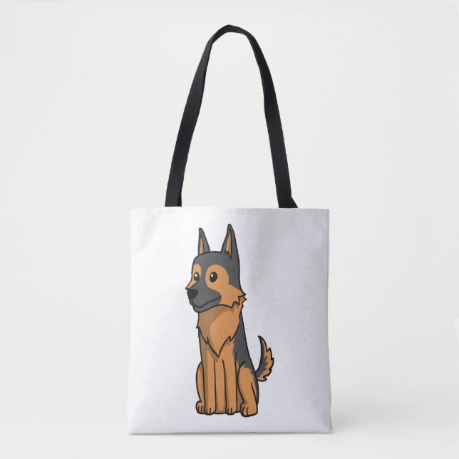 German Shepherd Cute Cartoon  Tote Bag (Front)