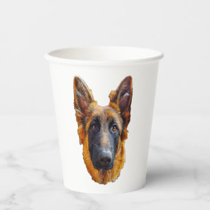 German Shepherd Cute Puppy Dog Paper Cups