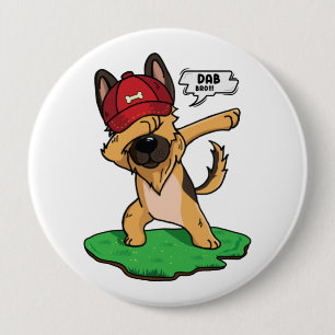 German Shepherd Dabbing 10 Cm Round Badge