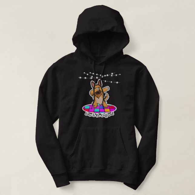 German Shepherd Dabbing Dare to be Different pet d Hoodie (Design Front)