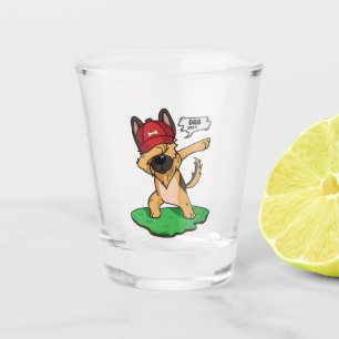 German Shepherd Dabbing Shot Glass