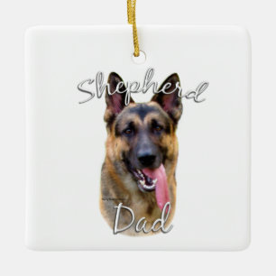German Shepherd Dad 2 Ceramic Ornament
