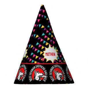 German Shepherd Dad Birthday Party Hat