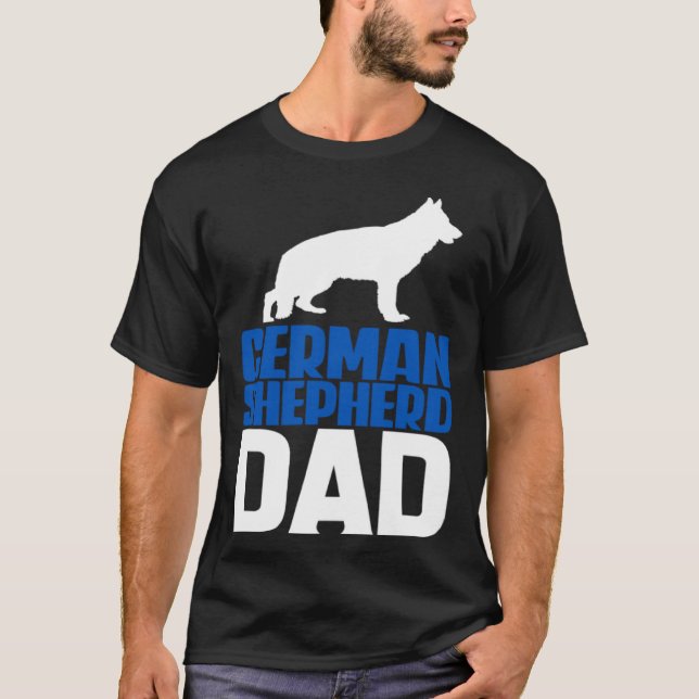 German Shepherd Dad Blue T-Shirt (Front)