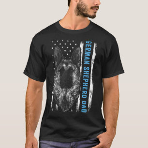 German Shepherd Dad  For Men American Flag Dog Dad T-Shirt