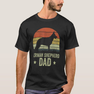 German Shepherd Dad For Men Retro Shepherd Dog Da T-Shirt