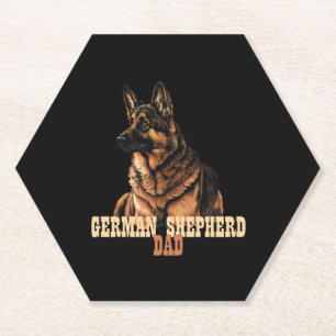 German Shepherd Dad, GSD Owner Dad Paper Coaster