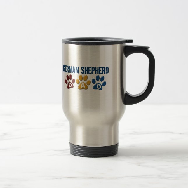 GERMAN SHEPHERD Dad Paw Print 1 Travel Mug (Right)