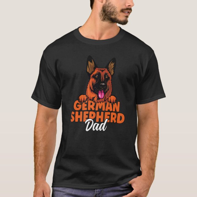 German Shepherd Dad Red and Black German Shepherd  T-Shirt (Front)