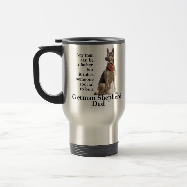 German Shepherd Dad Travel Mug (Left)