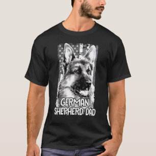 German Shepherd Dad Us Flag Dog Father Puppy T-Shirt