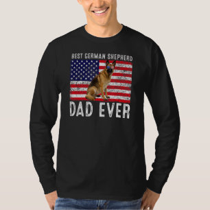 German Shepherd Dad Usa American Flag Dog  Owner T-Shirt