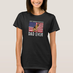 German Shepherd Dad Usa American Flag Dog Owner T-Shirt