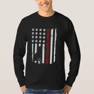 German Shepherd Dad Usa Flag Dog Lover T-Shirt