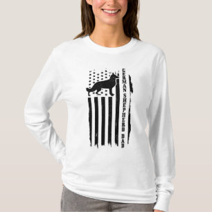 German Shepherd Dad Vintage American Flag Patrioti T-Shirt
