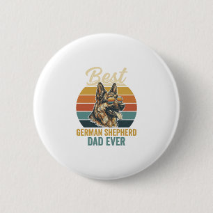 German Shepherd Dad Vintage Sunset Shirt Design 6 Cm Round Badge