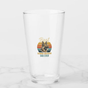 German Shepherd Dad Vintage Sunset Shirt Design Glass
