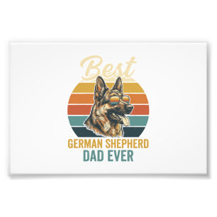 German Shepherd Dad Vintage Sunset Shirt Design Photo Print