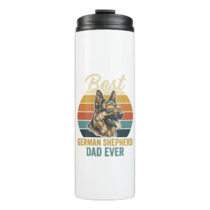 German Shepherd Dad Vintage Sunset Shirt Design Thermal Tumbler