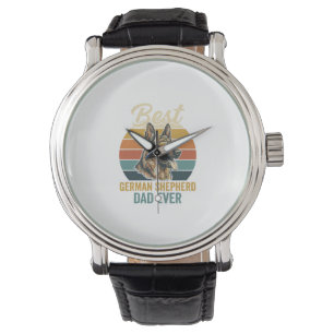 German Shepherd Dad Vintage Sunset Shirt Design Watch