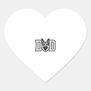 German Shepherd Dad Vintage Vector Shirt Design_1 Heart Sticker