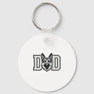 German Shepherd Dad Vintage Vector Shirt Design_1 Key Ring