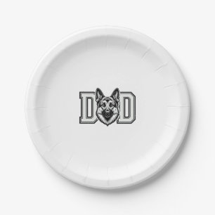 German Shepherd Dad Vintage Vector Shirt Design_1 Paper Plate
