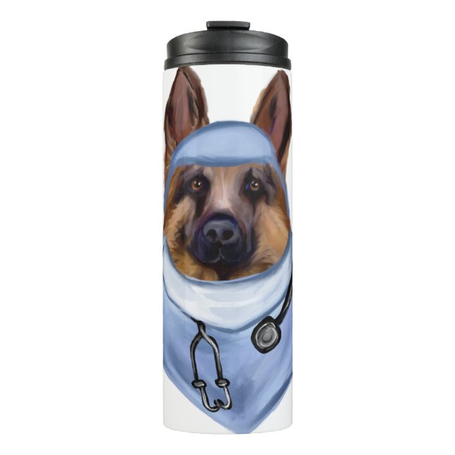 German Shepherd Doctot Thermal Tumbler (Front)