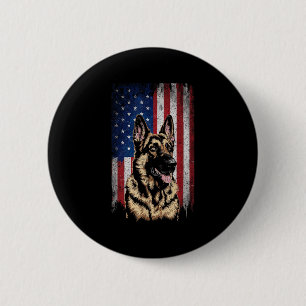 German Shepherd Dog 4th July Patriotic Usa Indepen 6 Cm Round Badge