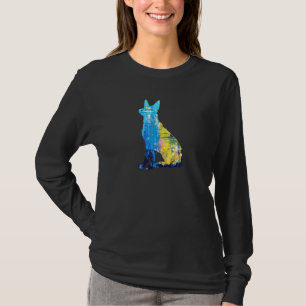 German Shepherd Dog Abstract Painting Art Colourfu T-Shirt