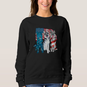 German Shepherd Dog American Flag 4th Of July Fath Sweatshirt