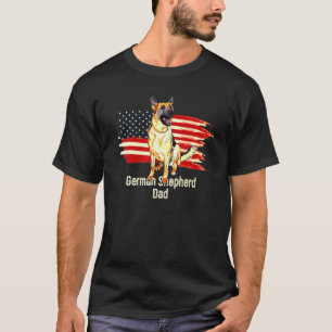 German Shepherd Dog American Flag Dog T-Shirt