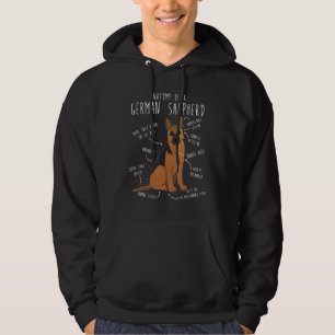 German Shepherd Dog Anatomy Cute Pet Dog Mum Dog Hoodie