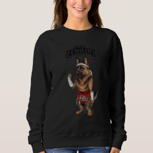 German Shepherd Dog As Muay Thai Kick Boxing Champ Sweatshirt