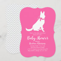 German Shepherd Dog Baby Shower French Pink Girl