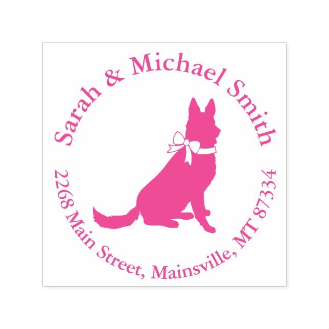 German Shepherd Dog Baby Shower Pink Girl Self-inking Stamp (Design)
