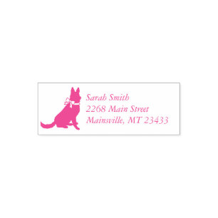 German Shepherd Dog Baby Shower Pink Girl Self-inking Stamp
