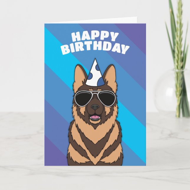 German Shepherd Dog Birthday Card (Front)