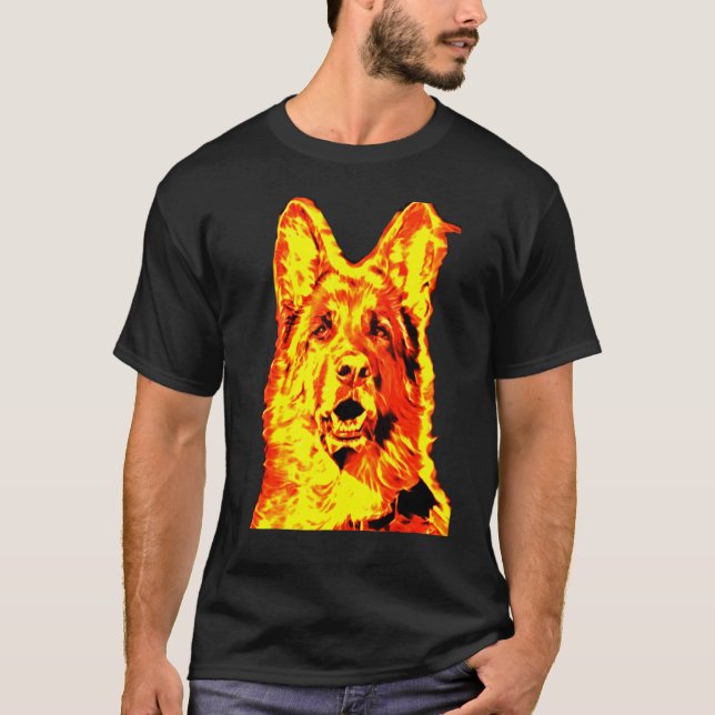 German Shepherd Dog Black T-Shirt (Front)