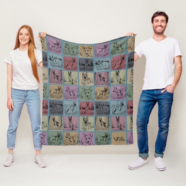 German Shepherd Dog Blanket Cosy Puppy Fleece (In Situ)