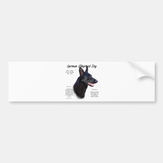 German Shepherd Dog (blk) History Design Bumper Sticker (Front)