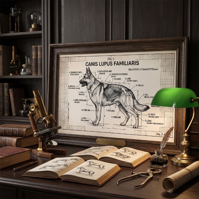German Shepherd Dog Blueprint Poster (Creator Uploaded)