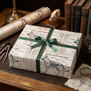 German Shepherd Dog Blueprint Wrapping Paper