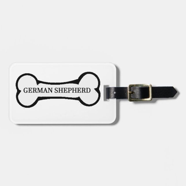 german shepherd dog bone.png luggage tag (Front Horizontal)