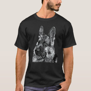 German Shepherd Dog Breed Pet Black And White Port T-Shirt