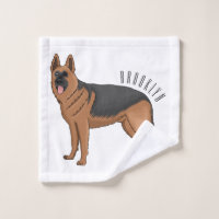 German shepherd dog cartoon illustration
