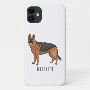 German shepherd dog cartoon illustration  Case-Mate iPhone case